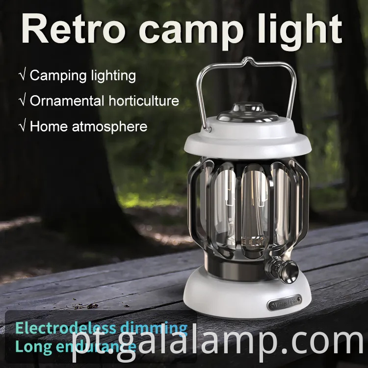 Lanterna LED de inspiração vintage para camping e segurança ao ar livre